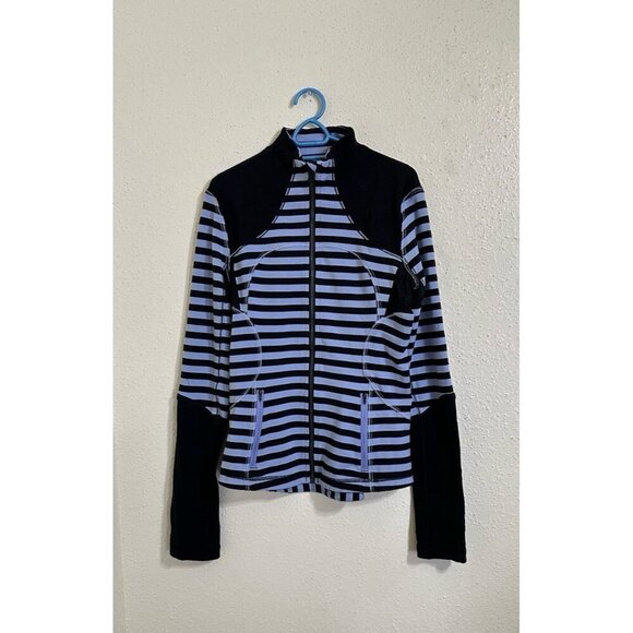 Lululemon FORME Sea Stripe Polar Haze Black Full Zip Sweatshirt Jacket Size 6 - Picture 2 of 7